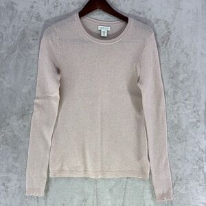 Adrienne Vittadini 100% Cashmere Blush Pink Lightweight Sweater Size XL